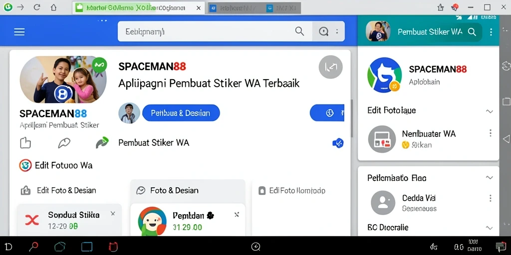 Antarmuka aplikasi SPACEMAN88 untuk pembuatan stiker kustom.
