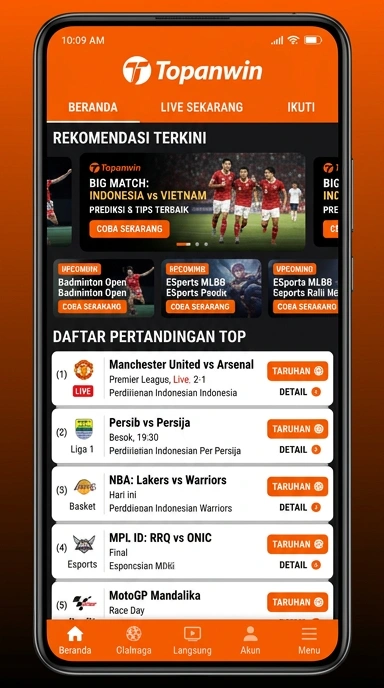 Tampilan katalog aplikasi topanwin