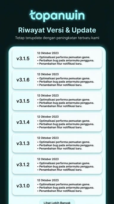 Tampilan riwayat versi topanwin